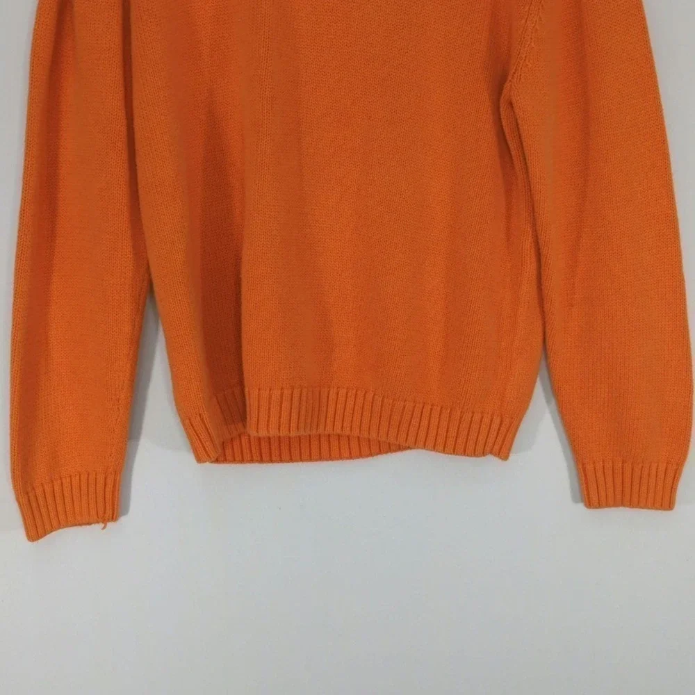 Chaps‎ Mens Orange Crew Neck Drop Shoulder Pullover Sweater Size L
